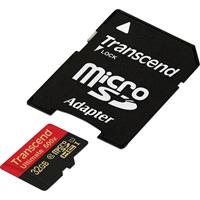 Transcend microSDHC 32GB Class 10 UHS-I MLC 600x SD-Adapter