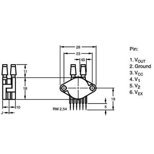 NXP Semiconductors MPX5100DP Druksensor 0 kPa tot 100 kPa Print 1 stuk(s)