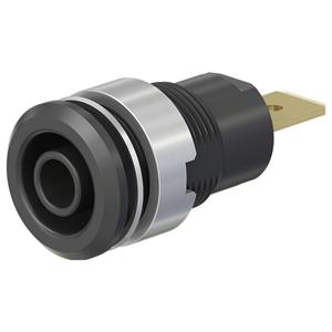 Stäubli SLB 4-F6,3 Veiligheids-labconnector, female Bus, inbouw verticaal Stift-Ø: 4 mm Zwart 1 stuk(s)