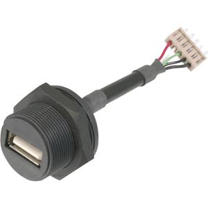 Assmann WSW USB-Steckverbinder 2.0 - IP67 Buchse, Einbau USB A-Buchse auf 5pol.Stecker Inhalt: 1St.