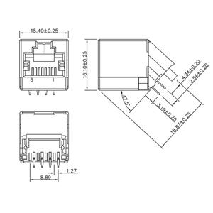 encitech RJJU-88-142-E7A-025 RJ45-connector Bus, inbouw Zwart 3257-0004-02 1 stuk(s)