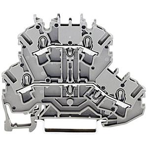 Wago 2002-2201 Doppelstock-Durchgangsklemme 5.20mm Zugfeder Belegung: L, L Grau
