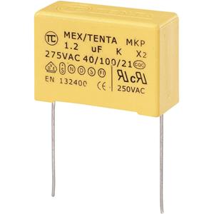 trucomponents TRU COMPONENTS MKP-X2 1 stuk(s) MKP-X2-ontstoringscondensator Radiaal bedraad 1.2 µF 275 V/AC 10 % 27.5 mm (l x b x h) 32 x 13 x 23 mm