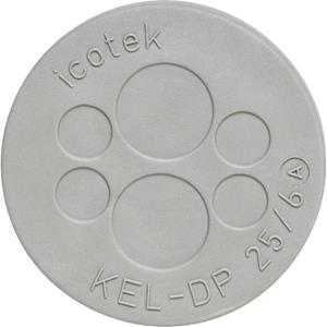 icotek KEL-DP 50/18 Kabeldurchführungsplatte Klemm-Ø (max.) 12mm Elastomer Grau 1St.