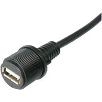 Assmann WSW USB-Steckverbinder 2.0 - IP67 Buchse, Einbau USB A-Buchse mit 1m Kabel Inhalt: 1St.