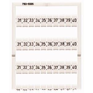 Wago 793-5505 Markeringskaarten Opdruk: 31 - 40 1 stuk(s)