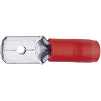 Klauke 8203B Flachstecker Steckbreite: 4.8mm Steckdicke: 0.8mm 180° Teilisoliert Rot