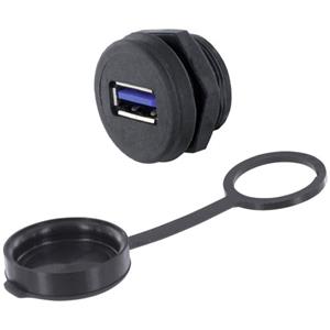 encitech 1310-1017-01 1310-1017-01 USB-connector Chassisbus, inbouw M22 Zwart 1 stuk(s)