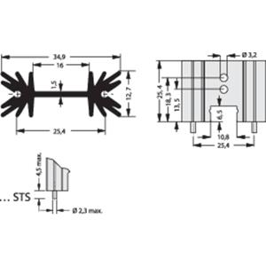 fischerelektronik Fischer Elektronik SK 104 25,4 STS Profielkoellichaam 14 K/W (l x b x h) 34.9 x 25.4 x 12.7 mm TO-220, SOT-32