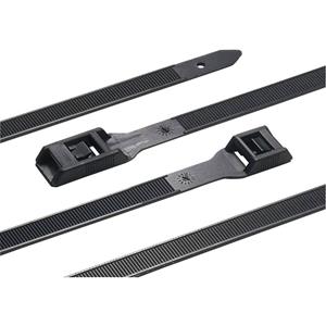 hellermanntyton 112-27560 RPE275-HSW-BK-C1 Kabelbinder 275 mm 9 mm Zwart Voor heavy duty toepassing, UV-stabiel, Hittegestabiliseerd, Hersluitbaar 1 stuk(s)
