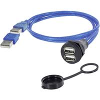 encitech 1310-1028-05 1310-1028-05 USB-connector Chassisbus, inbouw M22 Zwart, Blauw 1 stuk(s)