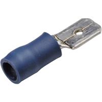 Cimco 180292 Flachstecker Steckbreite: 6.3mm Steckdicke: 0.8mm 180° Teilisoliert Blau