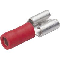 Cimco 180230 Flachsteckhülse Steckbreite: 6.3mm Steckdicke: 0.8mm 180° Teilisoliert Rot