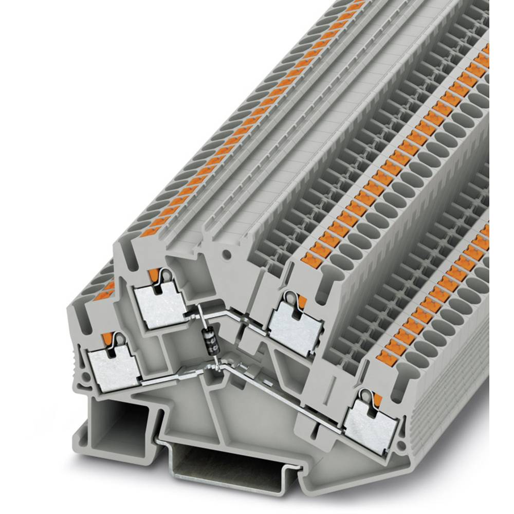 phoenixcontact Phoenix Contact PTTBS 2,5-DIO/U-O 3210295 Bauelementreihenklemme Polzahl: 4 0.14mm² 2.5mm² Grau 50