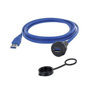 encitech 1310-1019-03 1310-1019-03 USB-connector Chassisbus, inbouw M22 Zwart, Blauw 1 stuk(s)