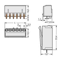 Wago Buchsengehäuse-Platine 2092 Polzahl Gesamt 6 Rastermaß: 5mm 2092-1306 100St.