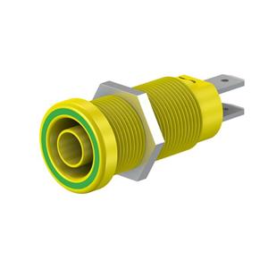 Stäubli XEB-1R Sicherheits-Laborbuchse Buchse, Einbau vertikal Stift-Ø: 4mm Grün, Gelb