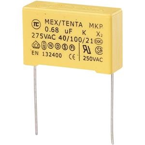 trucomponents TRU COMPONENTS MKP-X2 1 stuk(s) MKP-X2-ontstoringscondensator Radiaal bedraad 0.68 µF 275 V/AC 10 % 27.5 mm (l x b x h) 30 x 11 x 20 mm