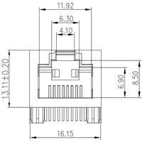Weidmüllerler Buchse RJ45C5E R1U 2.8N4N RL Schwarz, Cyan 2638490000 200St.