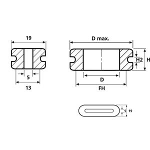 hellermanntyton HV1608-PVC-GY-G1 Kabeldurchführung Klemm-Ø (max.) 44mm Plattenstärke (max.) 3mm P