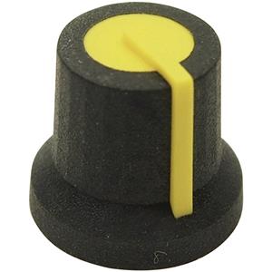cliff CL170826BR Draaiknop Zwart, Geel (Ø x h) 16.8 mm x 14.5 mm 1 stuk(s)