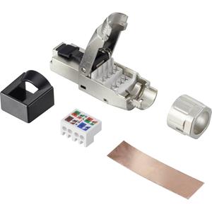 renkforce CAT 8.1 FELDCONFECTIEEKSTEKKER Stekker Zilver RF-4495306 1 stuk(s)