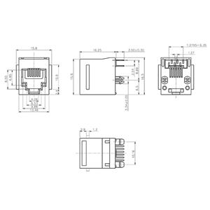 Encitech RJ12 Steckverbinder Buchse, Einbau vertikal RJJU-66-1401-E1V-088 Schwarz 3251-0024-05