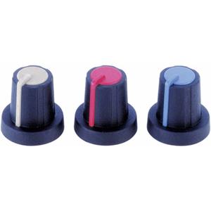 pbfastener PB Fastener 3/03/TPN 110006 Drehknopf mit Zeiger Schwarz, Blau (Ø x H) 16mm x 16mm