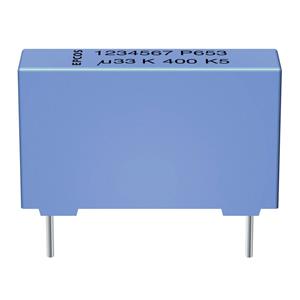 tdk B32654-A224-J 1 stuk(s) MKP-foliecondensator Radiaal bedraad 0.22 µF 1000 V/DC 5 % 27.5 mm (l x b x h) 31.5 x 11 x 21 mm