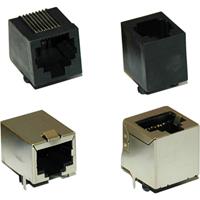 Encitech RJ45-Steckverbinder Buchse, Einbau vertikal RJJ-66NF-V Schwarz 2101-0110-12