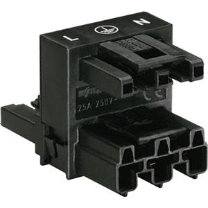 Wago Net-H-splitter [Netstekker, Netbus - Netbus] Totaal aantal polen: 2 + PE Zwart 1 stuk(s)
