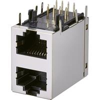 EDAC Modular-Einbaubuchse 2 Port, CAT 5e Buchse, Einbau vertikal Pole: 8P8C A00-216-272-450 Schwarz