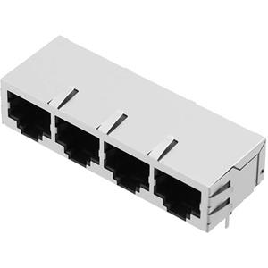 Encitech RJ45 Steckverbinder Buchse, Einbau horizontal RJJS-88-442-E9H-002 Metall 3259-0010-06 1St.