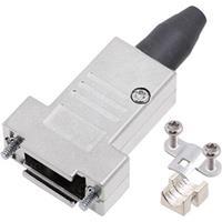 Encitech DTSL09-RG-SJS-S-K D-SUB Gehäuse Polzahl: 9 Vollmetall 45° Silber 1St.