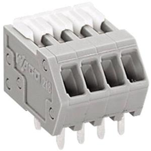 Wago 218-104 Veerkrachtklemblok 0.50 mm² Aantal polen 4 Grijs 1 stuk(s)