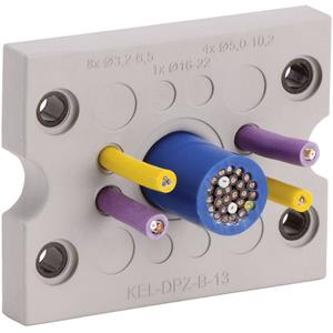 icotek KEL-DPZ-B25 Kabeldurchführungsplatte Klemm-Ø (max.) 6.5mm Polyamid, Elastomer Grau 1St.