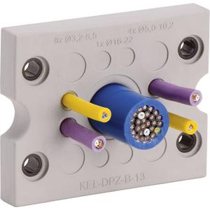 icotek KEL-DPZ-B17 Kabeldurchführungsplatte Klemm-Ø (max.) 16.2mm Polyamid, Elastomer Grau 1St.