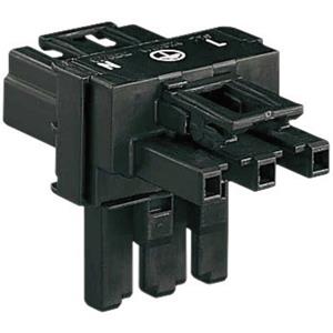 Wago Net-T-splitter [Netstekker - Netbus, Netbus] Totaal aantal polen: 2 + PE Zwart 1 stuk(s)