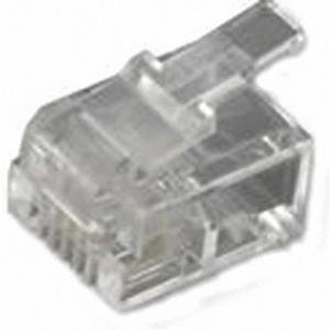 mhconnectors MH Connectors RJ11-Modularstecker Stecker, gerade Pole: 6P4C MHRJ126P4CR Transparent 6510-0104-03