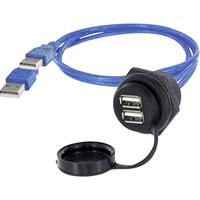 Encitech 2 x USB 2.0 Buchse A Chassisbuchse, Einbau M30 Inhalt: 1St.