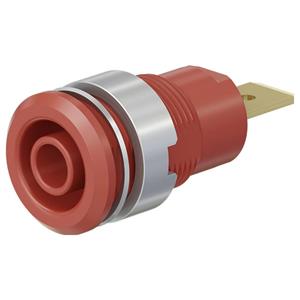 Stäubli SLB 4-F6,3 Veiligheids-labconnector, female Bus, inbouw verticaal Stift-Ø: 4 mm Rood 1 stuk(s)
