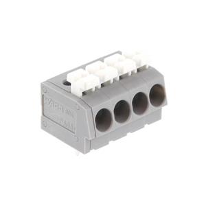 Wago 804-104 Veerkachtklemblok 2.50 mm² Aantal polen 4 Grijs, Wit 1 stuk(s)
