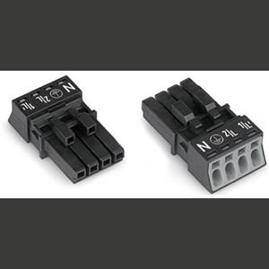 WAGO 890-204 Netz-Steckverbinder WINSTA MINI Buchse, gerade Gesamtpolzahl: 4 16A Schwarz 50St.