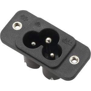 trucomponents C6 Kaltgeräte-Steckverbinder Stecker, Einbau vertikal Gesamtpolzahl: 2 + PE 2.5A Sch