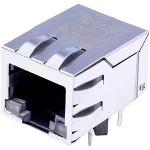 belstewartconnectors BEL Stewart Connectors MagJack 10/100Base-TX 4 transformator met LEDs Tab down Bus, inbouw horizontaal 10/100Base-TX Aantal polen: 8P8C Vernikkeld, Metaal 1