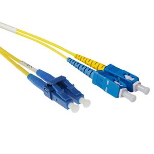 ACT LC-SC9/125um OS2 Duplex short boot fiber optic patch 25m