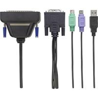 intellinet KVM Adapter [1x D-sub bus 37-polig - 1x DVI-stekker 24+1-polig, PS/2 stekker, USB-A 2.0 stekker] 1.80 m Zwart