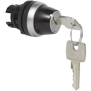 BACO L21LA00 Sleutelschakelaar Kunststof frontring, Verchroomd Zwart, Chroom 1 x 45 ° 1 stuk(s)