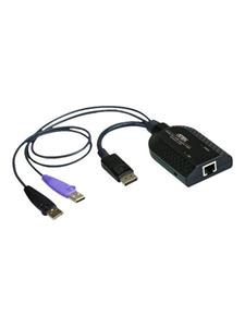 aten KVM Adapter [2x USB-A 2.0 stekker, DisplayPort stekker - 1x RJ45-bus] Zwart