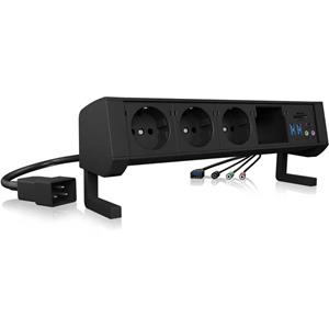 icybox ICY BOX IB-TS301-5 Externe geheugenkaartlezer / hub USB 3.2 Gen 1, USB-C, Hoofdtelefoon (3.5 mm jackplug), Microfoon (3.5 mm jackplug) Zwart